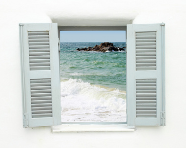 海景希腊样式窗口