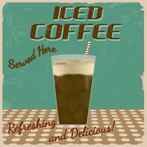 冰的咖啡复古海报