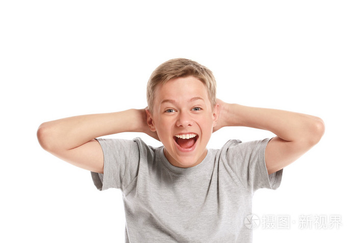 激动的十几岁的男孩照片-正版商用图片1cgv1v-摄图新视界