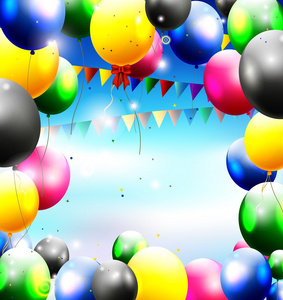 与气球生日背景