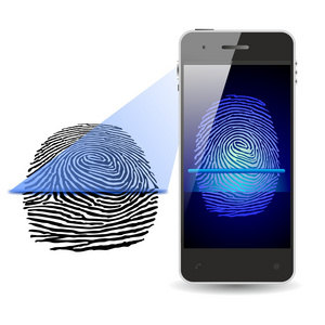 智能手机的指纹扫描照片