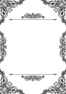 边框和页面规则复古经典边框哥特式框架中世纪手稿风格的长方形框架