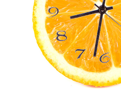 橙色水果组成形式的小时图片