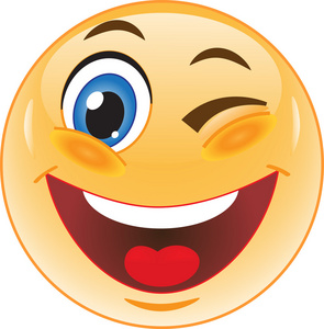 矢量笑脸眨眼图片