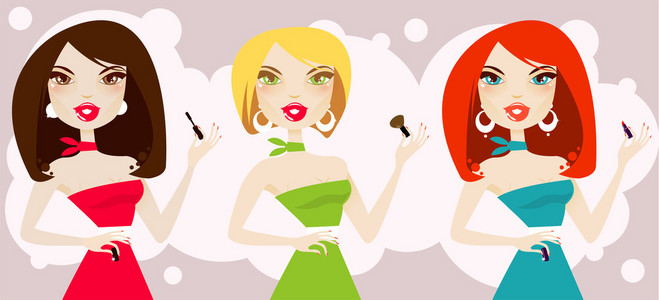 化妆卡通女图片