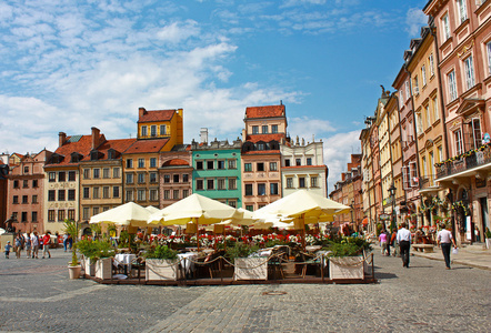 老镇的华沙，波兰
