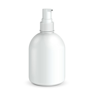 凝胶 泡沫或液体肥皂机泵塑料瓶白色。准备好您的设计。产品包装矢量 eps10