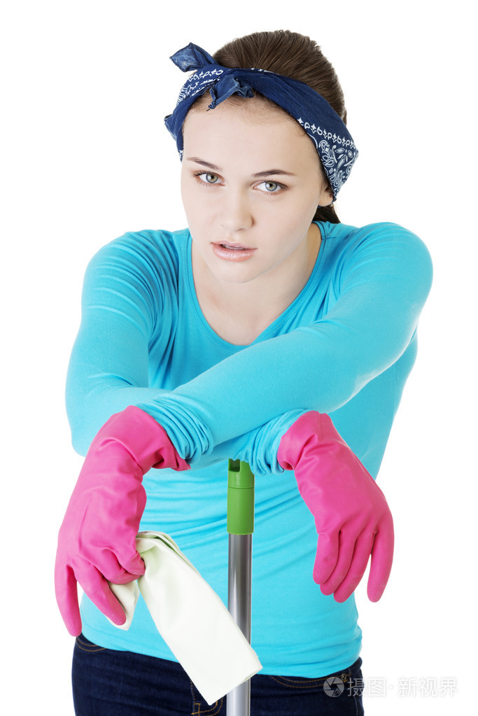 又累又累的清洁女工