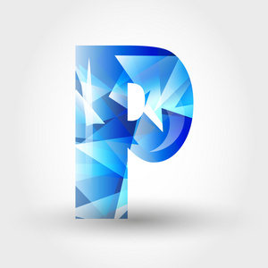 蓝色水晶字母 p