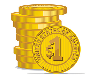 金色硬币与美元符号