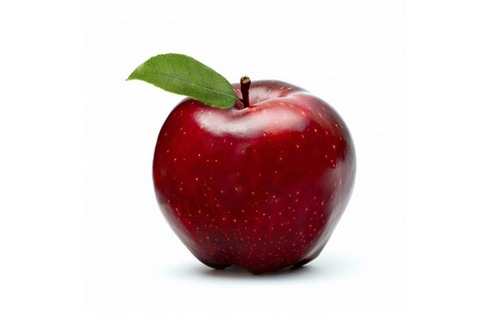 新鲜的红苹果，在白色背景上