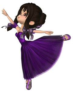 香椿芭蕾舞女演员在紫色的浪漫风格短裙