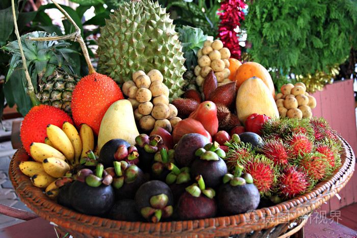 在泰国的混合的水果