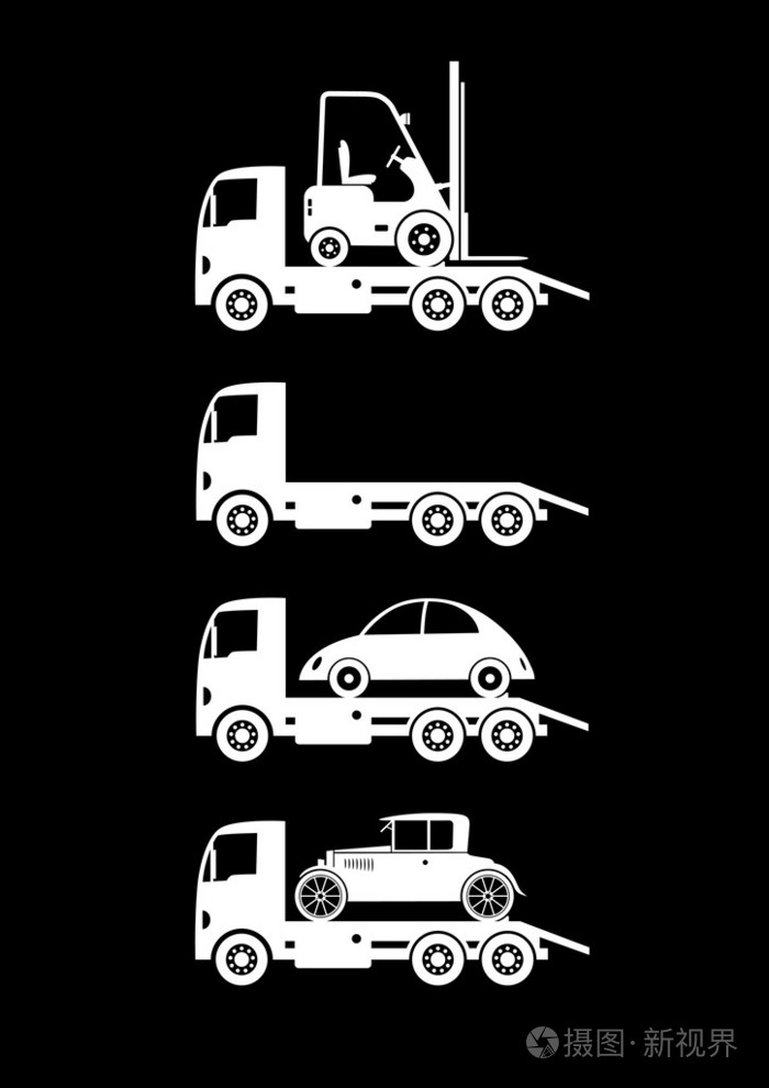 拖车的卡车图标
