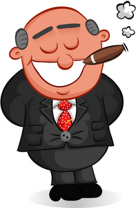 老板的男人吸烟雪茄照片