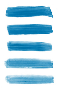 蓝色抽象手绘笔刷笔触集合