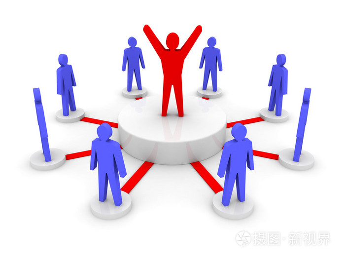 团队的领导者公司老板团队合作概念3d图
