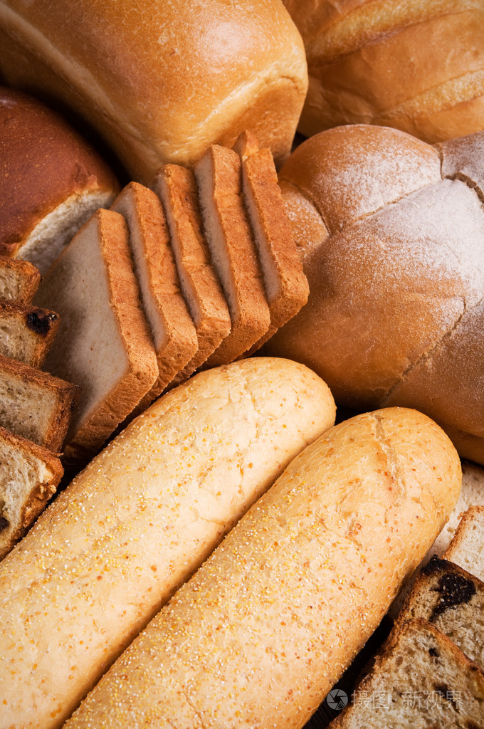 新鲜的面包静物
