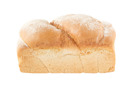 孤立在白色的面食面包