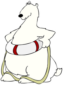 北极熊与救生衣
