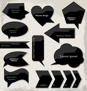 抽象气泡和标签矢量设计