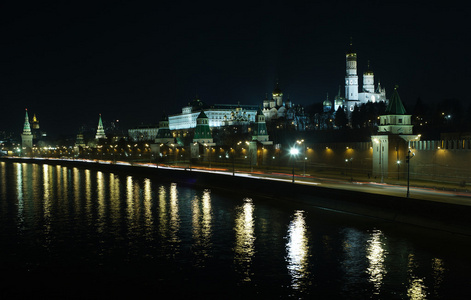 在晚上的莫斯科克里姆林宫