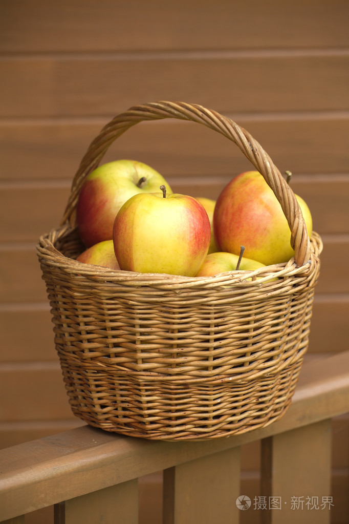 苹果在篮特写