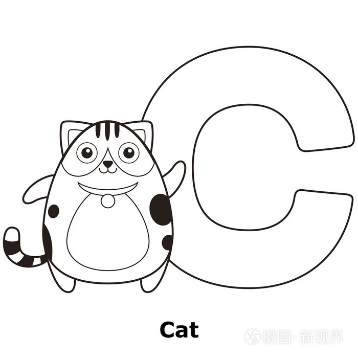着色字母表的孩子们,c