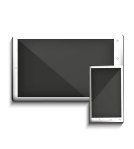 白色 tablet pc 和移动