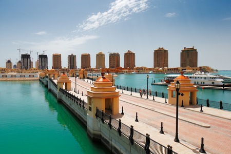 人工岛屿珍珠在卡塔尔的多哈卡塔尔
