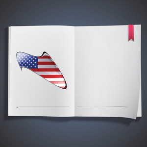 美国对话气泡印在白书上。矢量设计