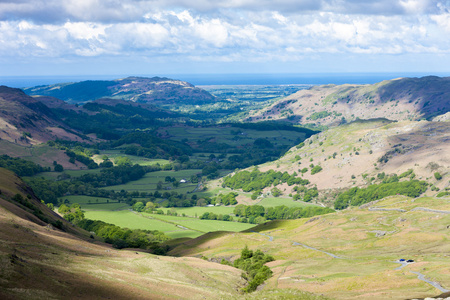 hardknott 的通行证，坎伯里亚，英格兰