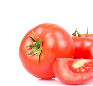 番茄蔬菜桩孤立在白色背景