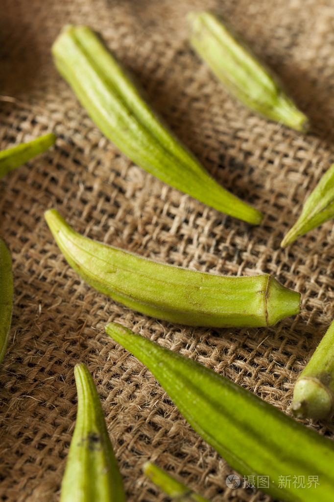 有机绿色黄秋葵蔬菜