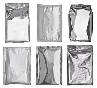 白银色铝纸袋包食品模板图片