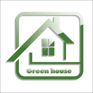 绿房子的图标。矢量插画