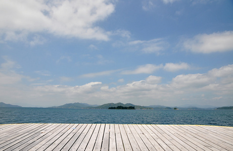 美丽的海边度假胜地 海南 中国 木板桥面铺装