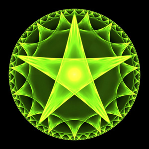绿色 pentangle 抽象分形设计