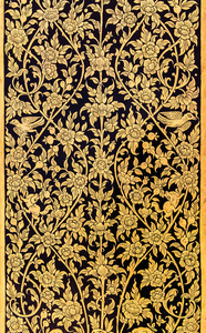 传统的泰式风格的绘画在黄金色