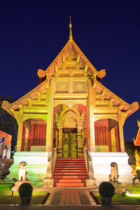 帕辛格寺暮光之城时间 viharn 泰国清迈