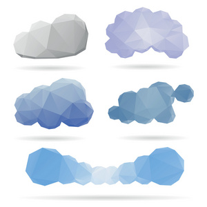 抽象云被隔绝在白色背景上的一套照片