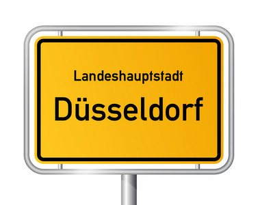 City limit sign DUSSELDORF  DSSELDORF  Germany
