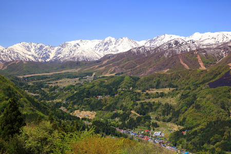 日本初夏的阿尔卑斯山