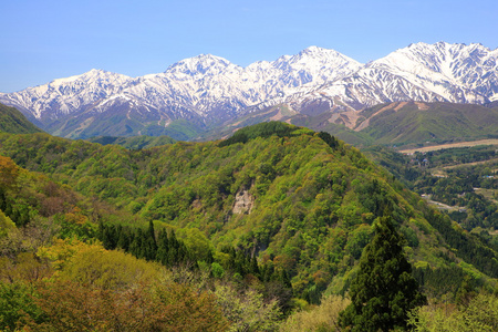 日本初夏的阿尔卑斯山