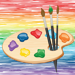 彩虹调色板图片-彩虹调色板素材-彩虹调色板插画-摄图新视界