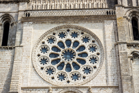 Front of Cathedral of Our Lady of Chartres Cathdrale NotreDa