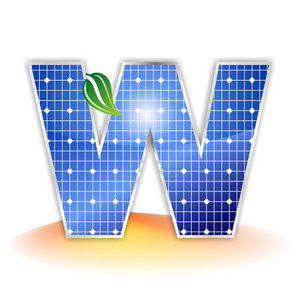 太阳能电池板的质感，字母表大写字母 w 图标或符号