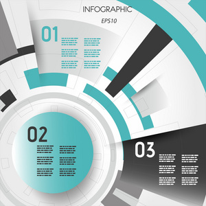 绿松石抽象技术信息图表布局与圆环