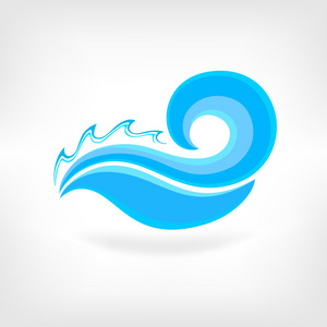 logo 模板的蓝色的大海波涛。设计元素