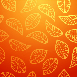 鲜橙色树叶图案